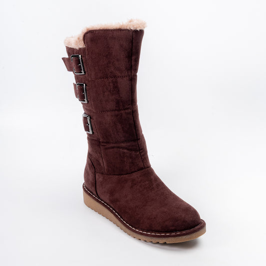 Nordic Charm - Coffee Casual Fur Boots