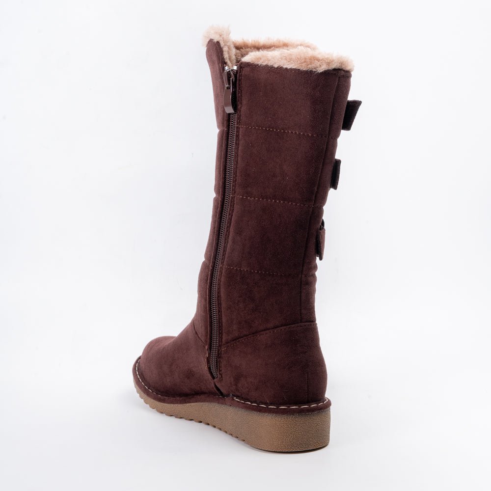 Nordic Charm - Coffee Casual Fur Boots - view 5