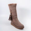Glacial Muse - Khaki Casual Fur Boots