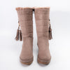 Glacial Muse - Khaki Casual Fur Boots