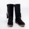 Glacial Muse - Black Casual Fur Boots