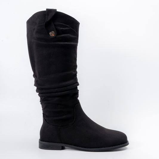 Cozy Slouch - Black Casual Boots