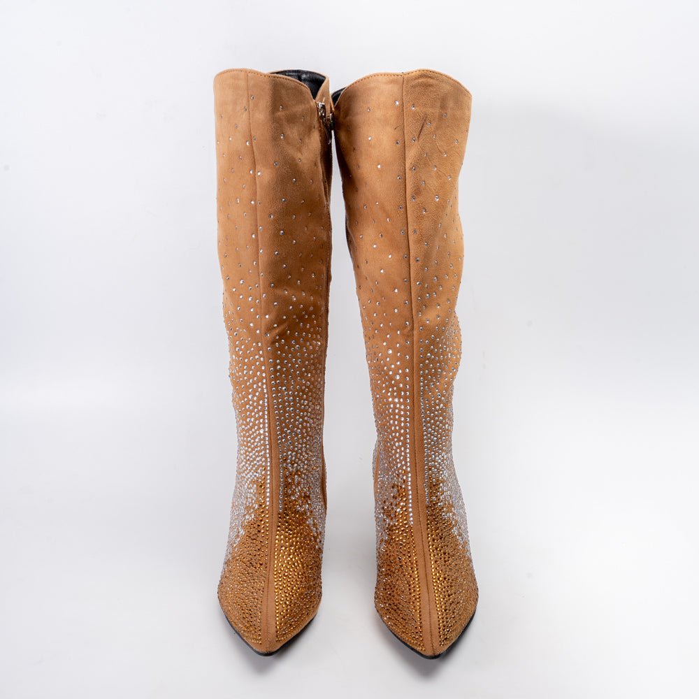 Rocking Vibes - Beige Partywear Boots - view 3