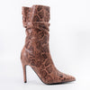 Cobra Charm - Brown Snakeskin Boots .