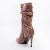 Cobra Charm - Brown Snakeskin Boots .