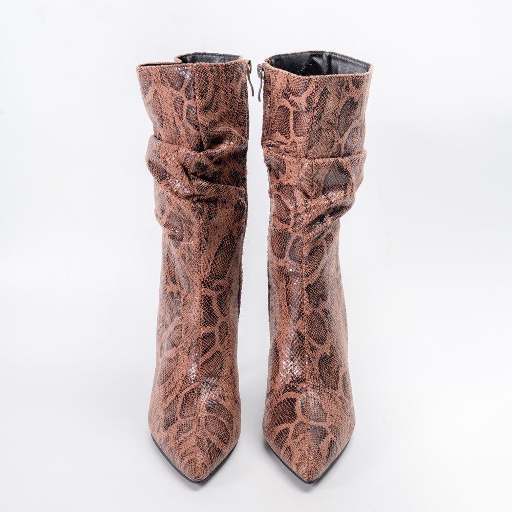 Cobra Charm - Brown Snakeskin Boots - view 3
