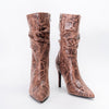 Cobra Charm - Brown Snakeskin Boots .