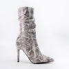 Cobra Charm - Beige Snakeskin Boots .