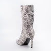 Cobra Charm - Beige Snakeskin Boots .