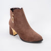 Glamour Step - Coffee Ankle Boots
