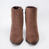 Glamour Step - Coffee Ankle Boots