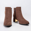 Glamour Step - Coffee Ankle Boots