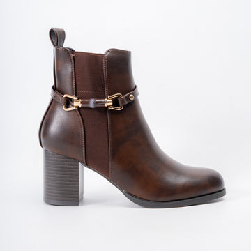 Elegance Step - Coffee Ankle Boots