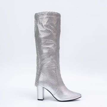 Not Your Average - Silver Partywear Boots