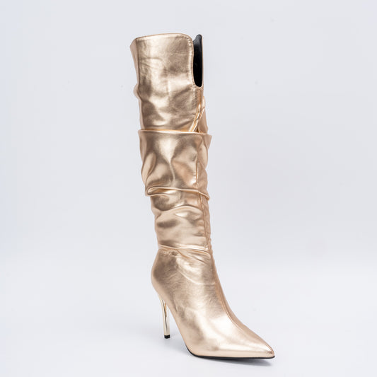 Boot Up Babe - Gold Partywear Boots