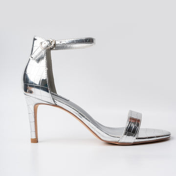 Shine On - Silver Pencil Heel Sandals
