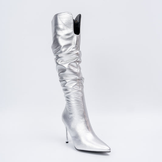 Boot Up Babe - Silver Partywear Boots
