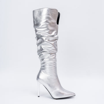 Boot Up Babe - Silver Partywear Boots