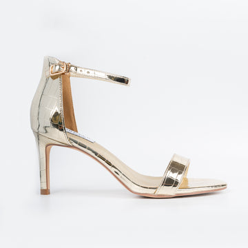 Shine On - Golden Pencil Heel Sandal