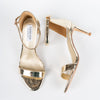 Shine On - Golden Pencil Heel Sandal