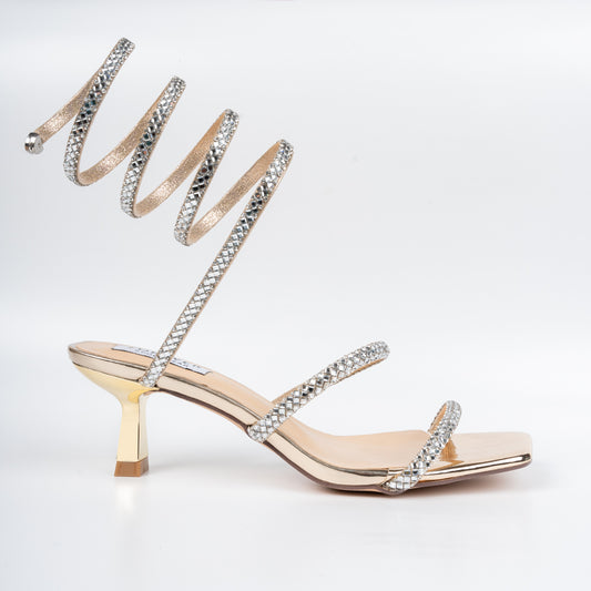 And I Moved On - Gold Partywear Heels