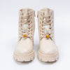 Crystal Hug Combat - White Casual Boots