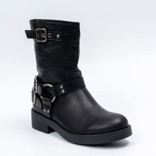 Daring Diva - Black Belted Boots