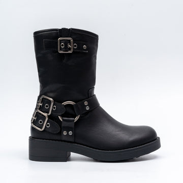 Daring Diva - Black Belted Boots