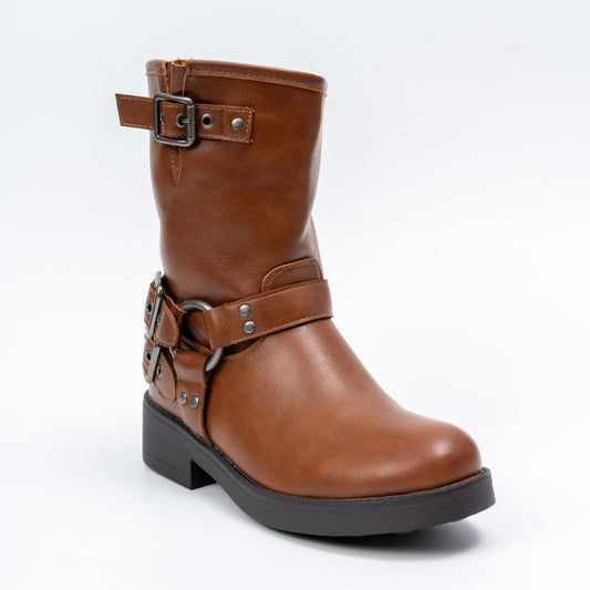 Daring Diva - Camel Belted Boots