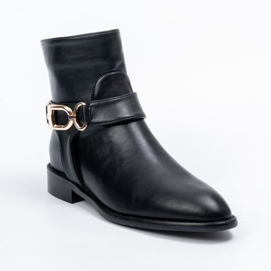 Opal Grace - Black Modern Belted Boots