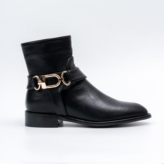 Opal Grace - Black Modern Belted Boots