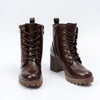 Raven Trail - Coffee Chunky Lace-Up Boots