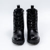 Raven Trail - Black Chunky Lace-Up Boots