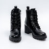 Raven Trail - Black Chunky Lace-Up Boots