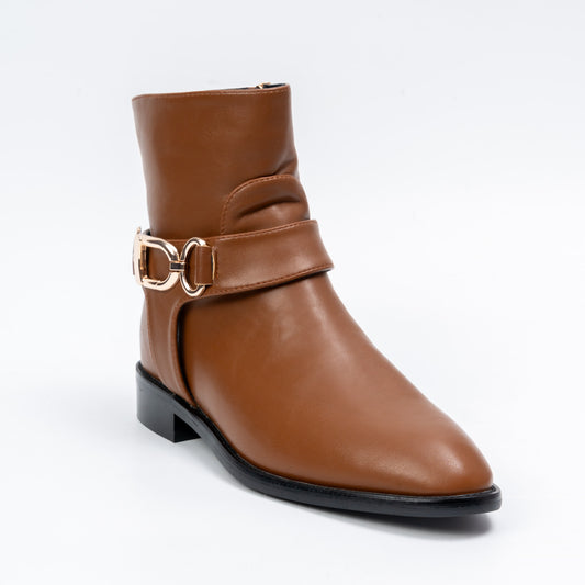 Opal Grace - Brown Modern Belted Boots