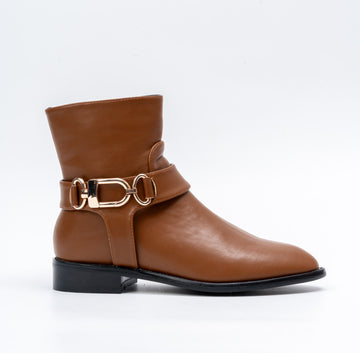 Opal Grace - Brown Modern Belted Boots