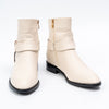 Opal Grace - White Modern Belted Boots