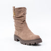 Gold Bear Charm - Khaki Suede Boots