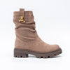 Gold Bear Charm - Khaki Suede Boots