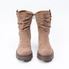 Gold Bear Charm - Khaki Suede Boots