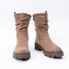 Gold Bear Charm - Khaki Suede Boots