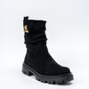 Gold Bear Charm - Black Suede Boots