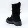 Gold Bear Charm - Black Suede Boots