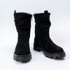 Gold Bear Charm - Black Suede Boots