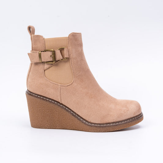 Timeless Wedge - Khaki Casual Boots