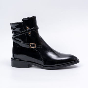 Never Fade - Black Patent Ankle Boots