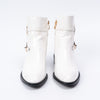 Never Fade - White Patent Ankle Boots