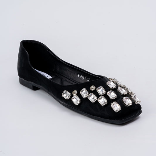 Crystal Charm - Black Midnight Flats