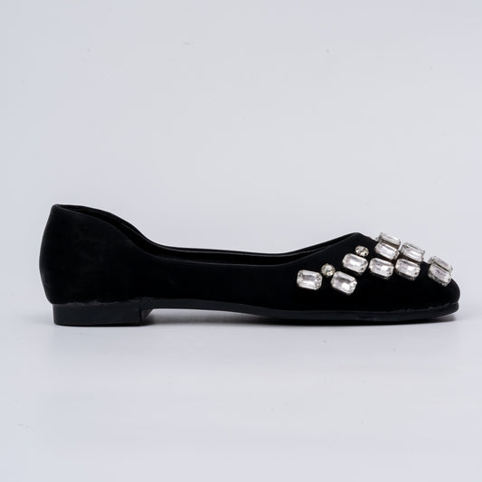 Crystal Charm - Black Midnight Flats