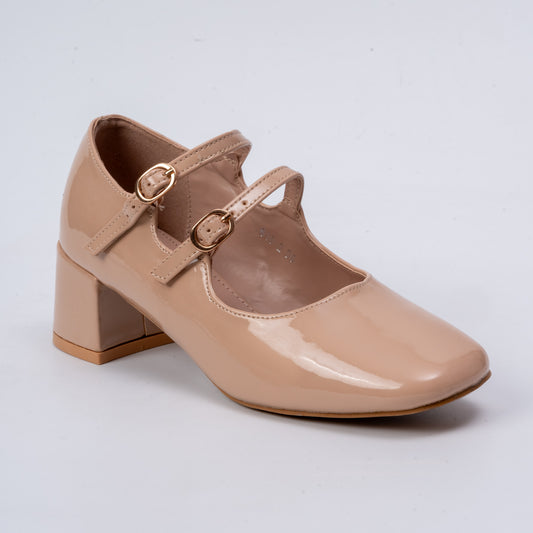 Looks Can Kill - Nude Partywear Mary Janes